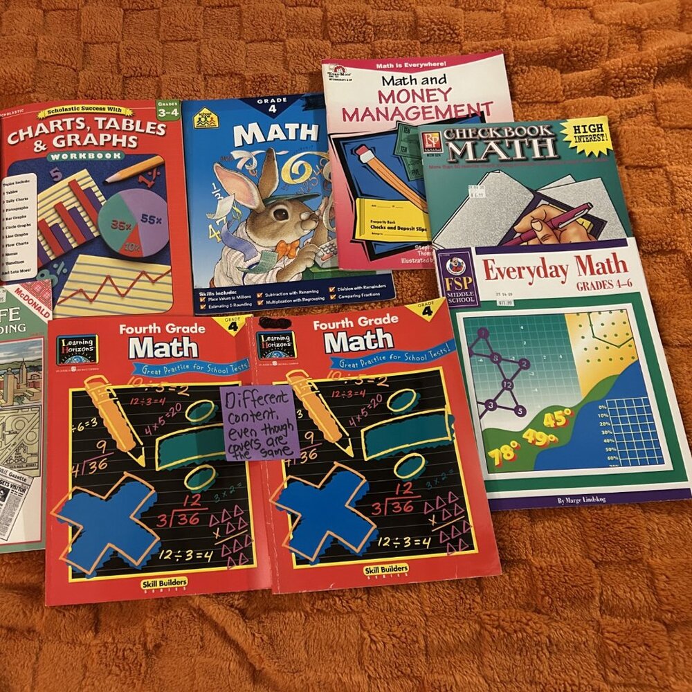 Math workbooks Grades 4 and above